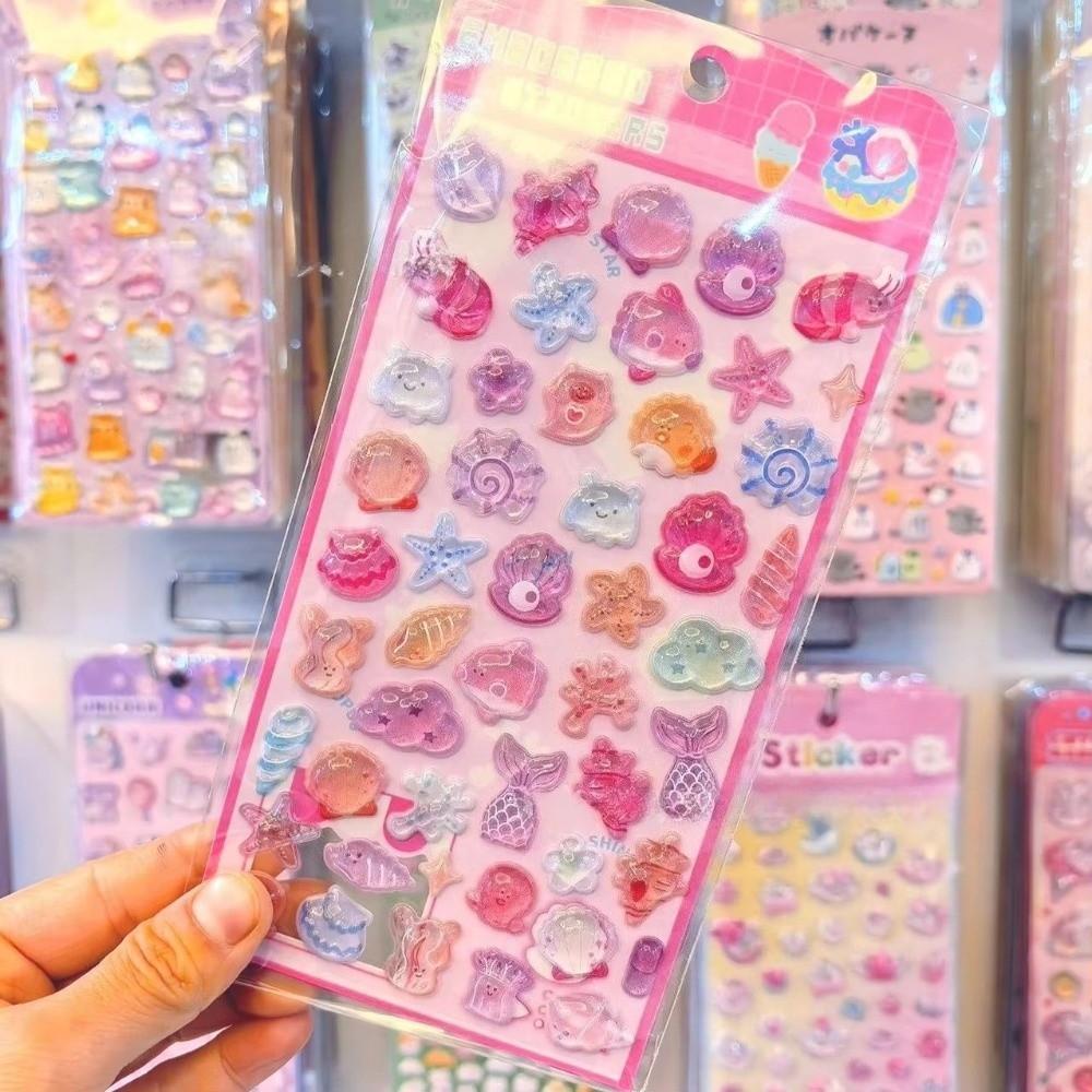 Crystal Resin Crystal Drop Sticker Solid Sticker Seashell Starfish Sticker  For Phone Case