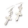 Les Trésors De Lily [J8158] - Silver 'Cross' Designer Earrings