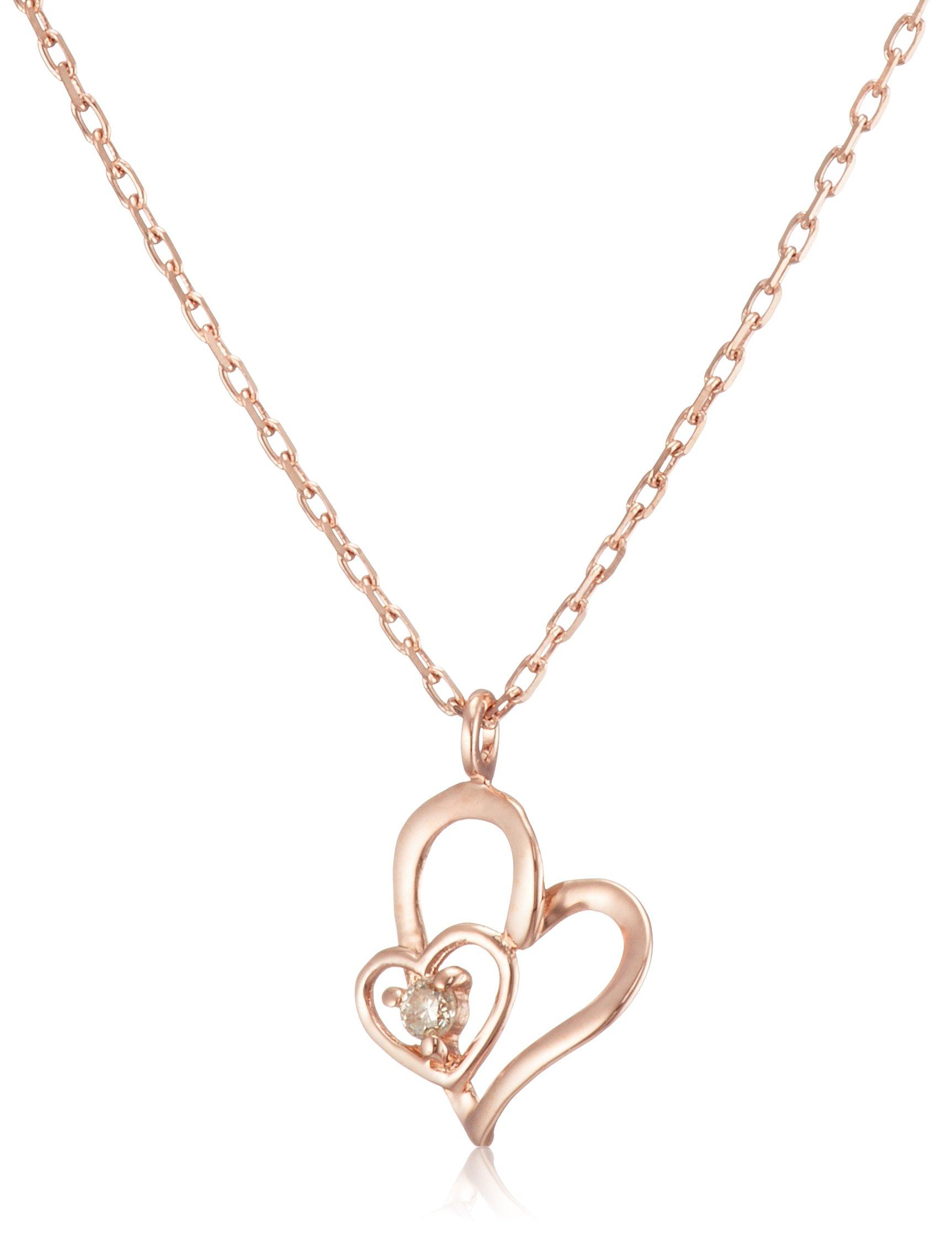 K10 Pink Gold Diamond Heart Necklace [BLOOM] 0442-8781-0013-0000 розовый