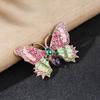 Vintage Delicate Rhinestone Butterfly Insect Brooch for Women