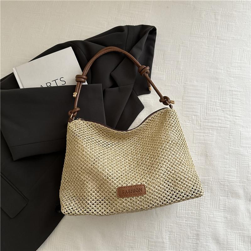 

Summer new large-capacity bag women s fashion shoulder bag beach travel leisure vacation commuter 2025 woven bag