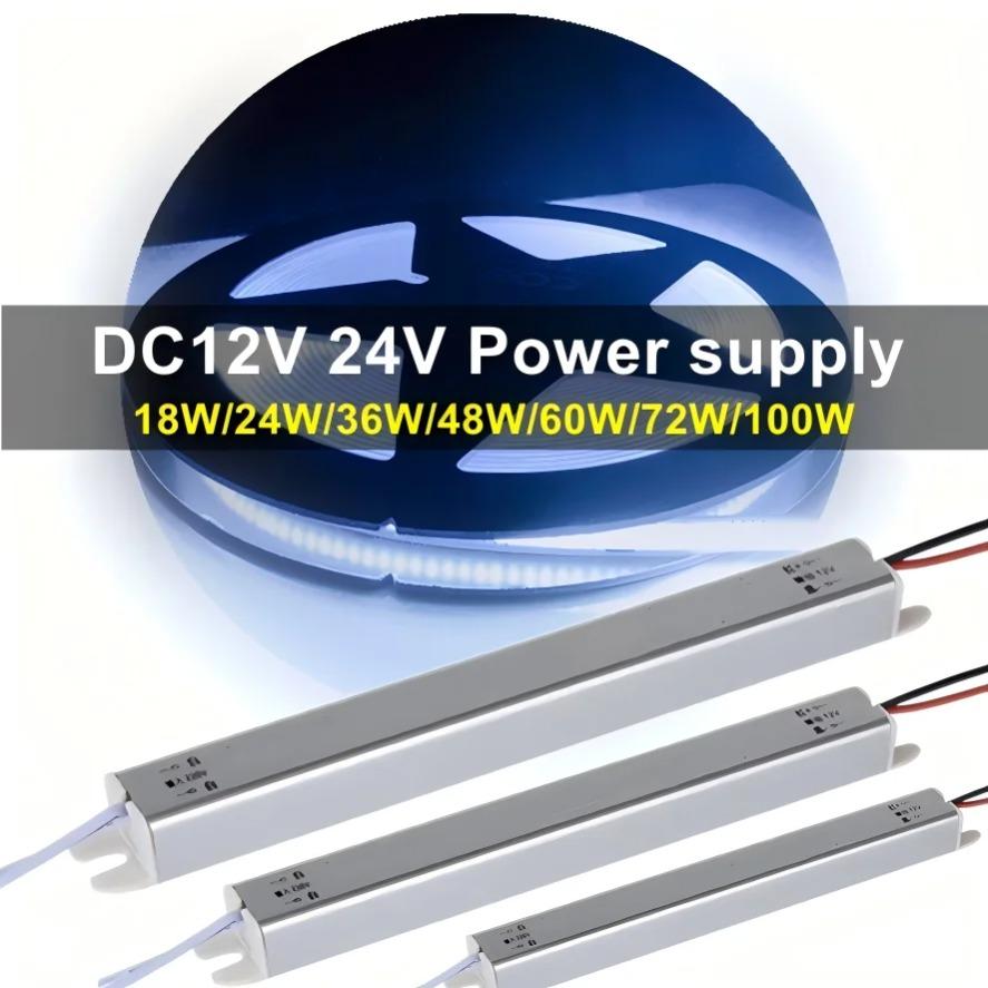 100W AC 220V TO DC 12V 24V Strip Power Supply Outdoor IP20 Waterproof Dustproof Aluminum Shell Light Strip Driver Transformer