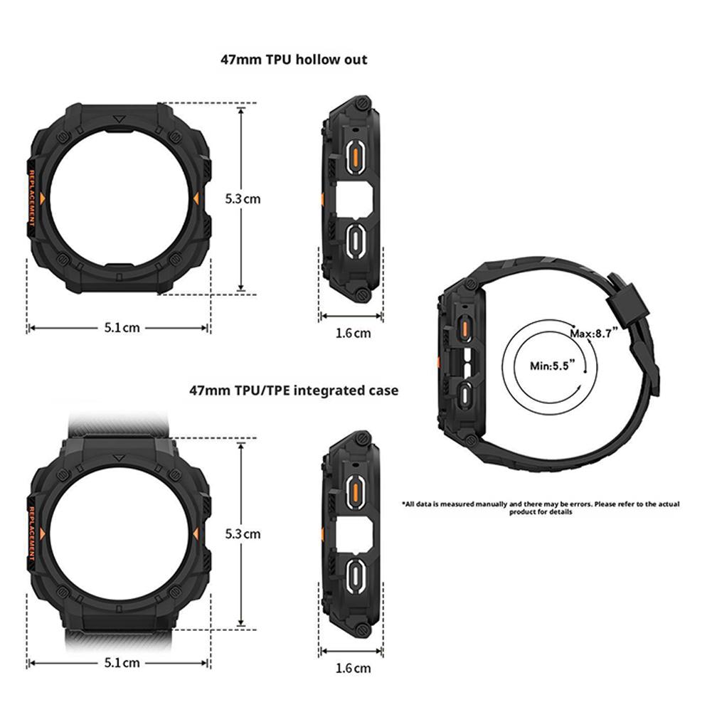 PC Case+Strap For Samsung Galaxy Watch 7 Ultra 47mm Silicone Band Bracelet Protector Cover Bumper For Galaxy Watch (NO Film)
