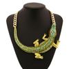 Collana girocollo esagerata con strass coccodrillo per donne Collane maxi grosse con animali carini