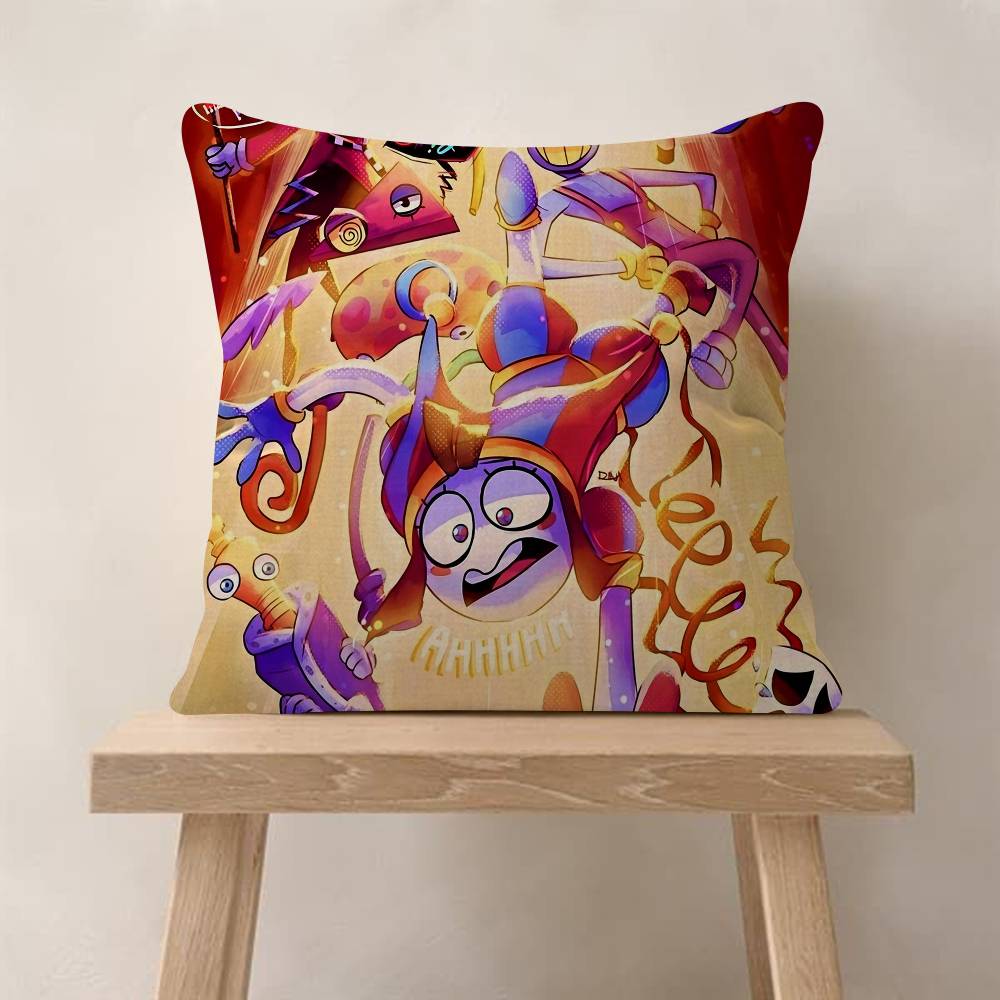 Anime The Amazing DDigital Circus Cushion Cover Inches Farmhouse Decor Home Throw Pillow Covers For Couch Decorations