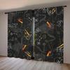 2pcs -Dark Game Controller Print Curtains   Pole Bag Curtains   Home Decoration   Room Decoration
