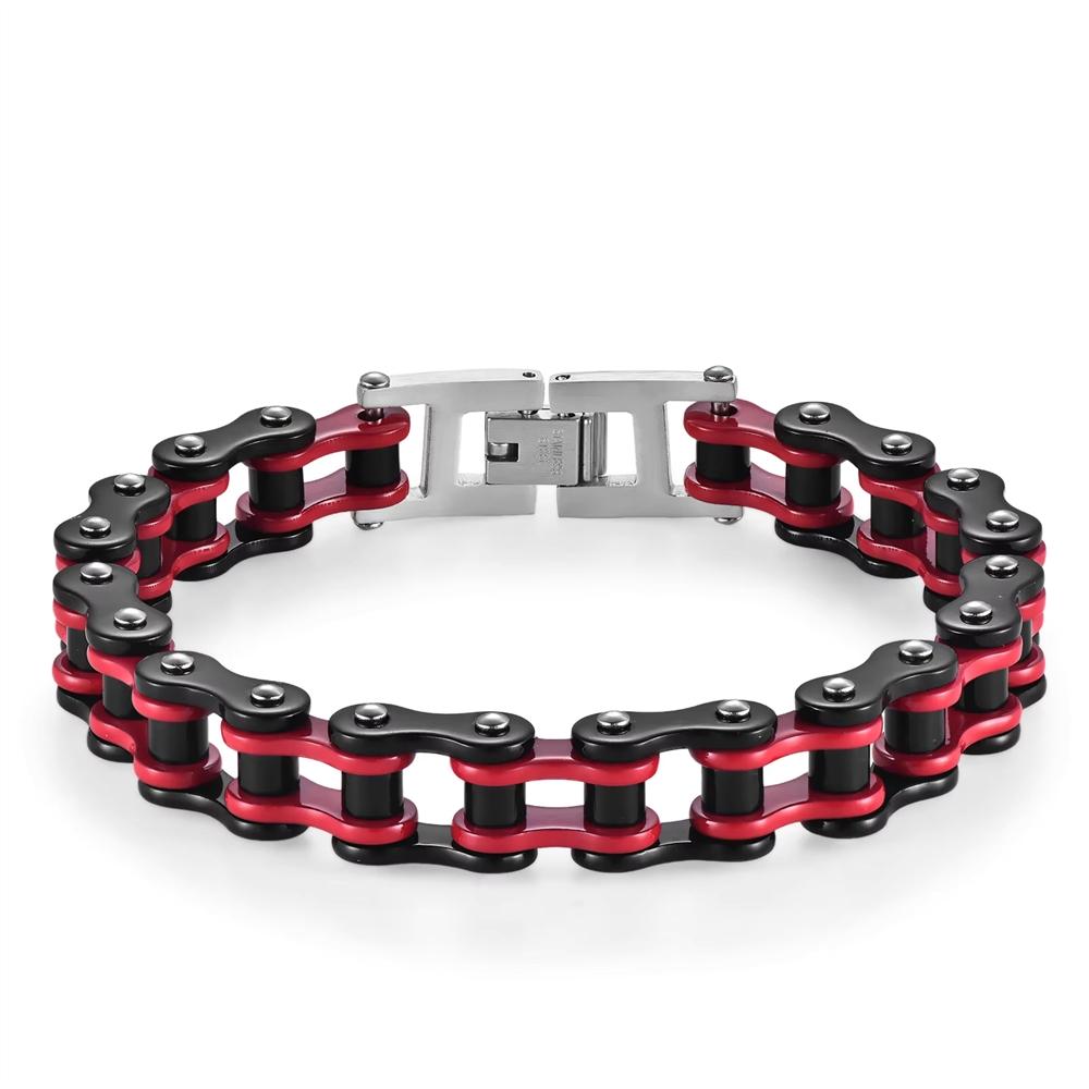 Personalized Mens Bracelets Motorcycle Biker Bicycle Chain Link Bracelets Anti Non Tarnish Gold Plated Stainless Steel Bracelets