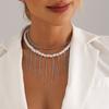 Jewelry Imitation Pearl Fringed Sweater Chain Design Sense Double-Layer Retro Necklace Women'S Simple Necklace