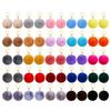 Conjunto de 50 Peças Chaveiro Pom Pom Pompons Fofos de Pele Sintética Chaveiro com Argola Dividida e Argolas para Acessórios de Bolsa