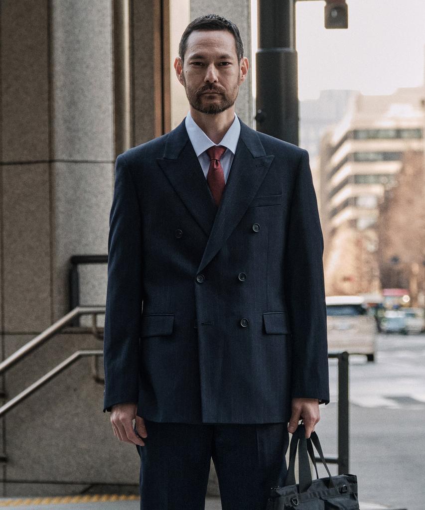Stco Wool 50 Two-Tone Comfort Double Suit Jacket Navy (Classic Fit)_Ssjwa62Dtn