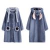 Stitch Cartoon Couple Pajamas - Autumn Winter Coral Fleece Long Robe Set for Men and Women