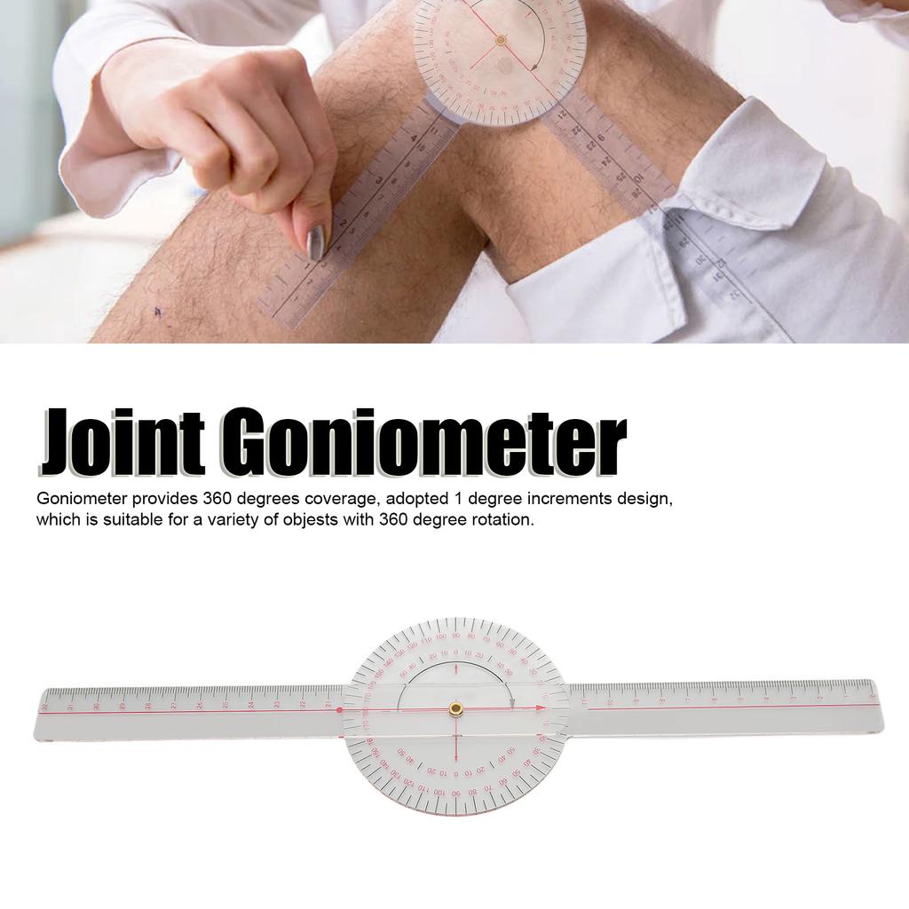 Kleines Gelenk-Goniometer, 360 Grad, klare Skala, Knie, Ellbogen, Finger, Goniometer-Werkzeug, transparent