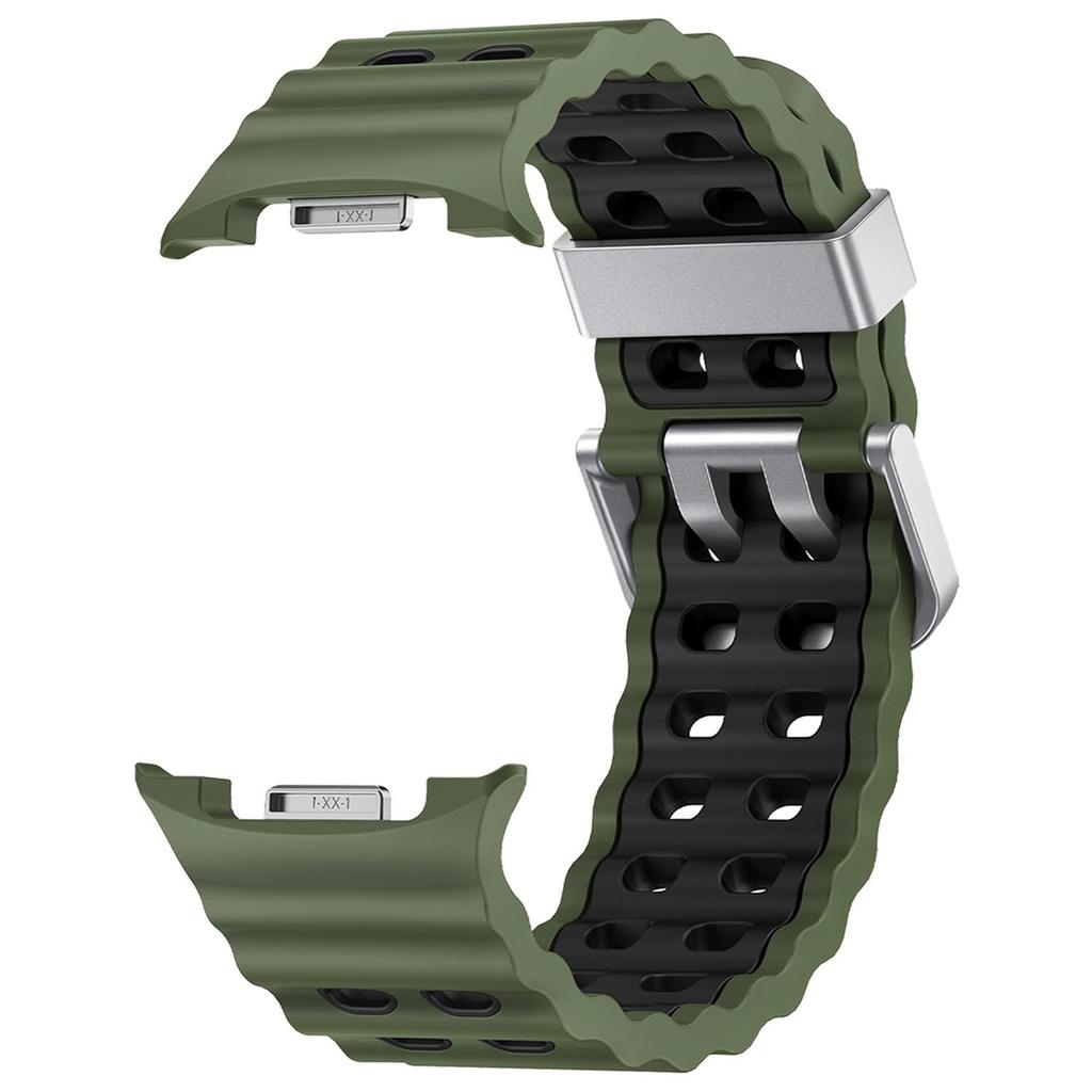 Marine Band for Samsung Galaxy Watch 8/8 Classic Ocean Strap Two-tone Silicone Band for Galaxy Watch 8 40 44mm Sport Bracelet