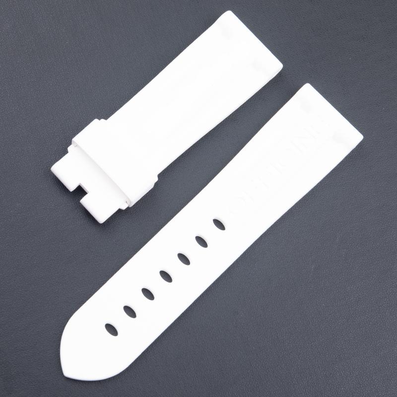 Soft AAA Fluororubber FKM Rubber Watchband Fit For Panerai Strap Accessories For PAM111/441/389 Watchbands 24mm Tang Pin Buckle