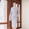 Teluoman Women's Chic Professional Round Neck Suit Skirt Set