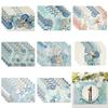 Summer Sea Star Shell Pattern Linen Insulation Placemat Kitchen Table Dish Mat Tableware Mat Durable for Daily and Festivals Use