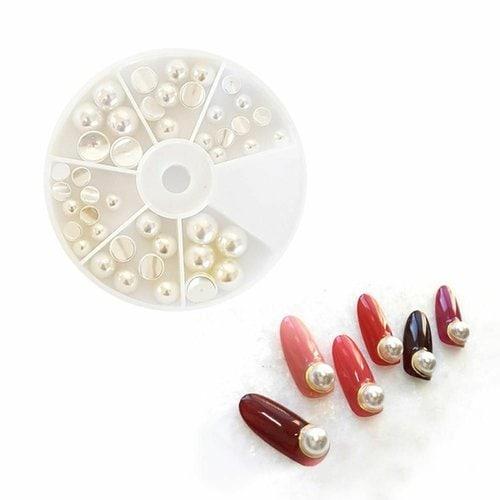 

Nail Art Curve Pearl Half Pearl Stone 6-piece Set Wedding Nail (W9EE609)
