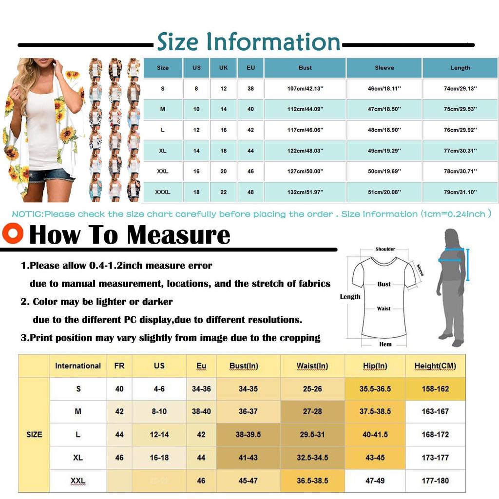 Women's Fashion Chiffon Printed Cardigan Loose Plus Size Beach Cover-Ups