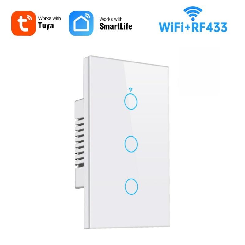 Graffiti US 120 WiFi+433 Smart Light Switch: Single/Zero Fire, Universal Model, Alexa Compatible.