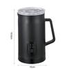 Electric Milk Frother 4-in-1 400W 580ml/19.61oz Hot and Cold Milk Foamer Silent Operation Anti Slip Stainless Steel Milk Steamer