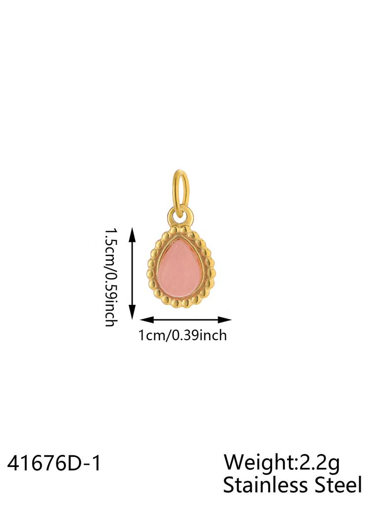 CARLIDANA Bohemian Gold Plated Stainless Steel Water Drop Shaped Natural Stone Pendant Fashion Charms Pendant for Jewelry