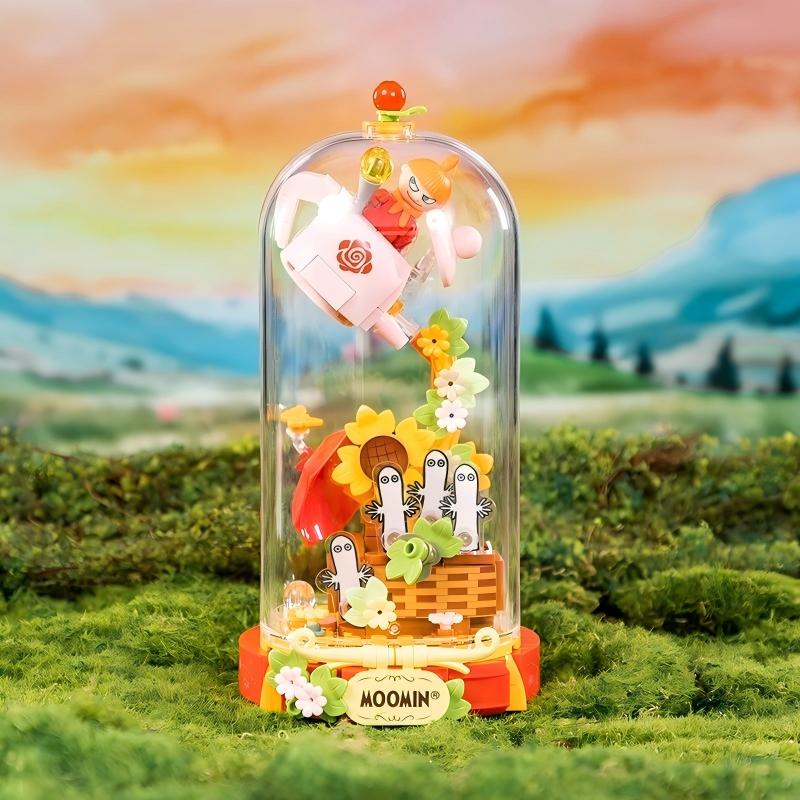 Pantasy Moomin Wonderland Collection Snufkin Building Blocks Crystal Balls House Assembly Toys Collection Models Ornament Gifts