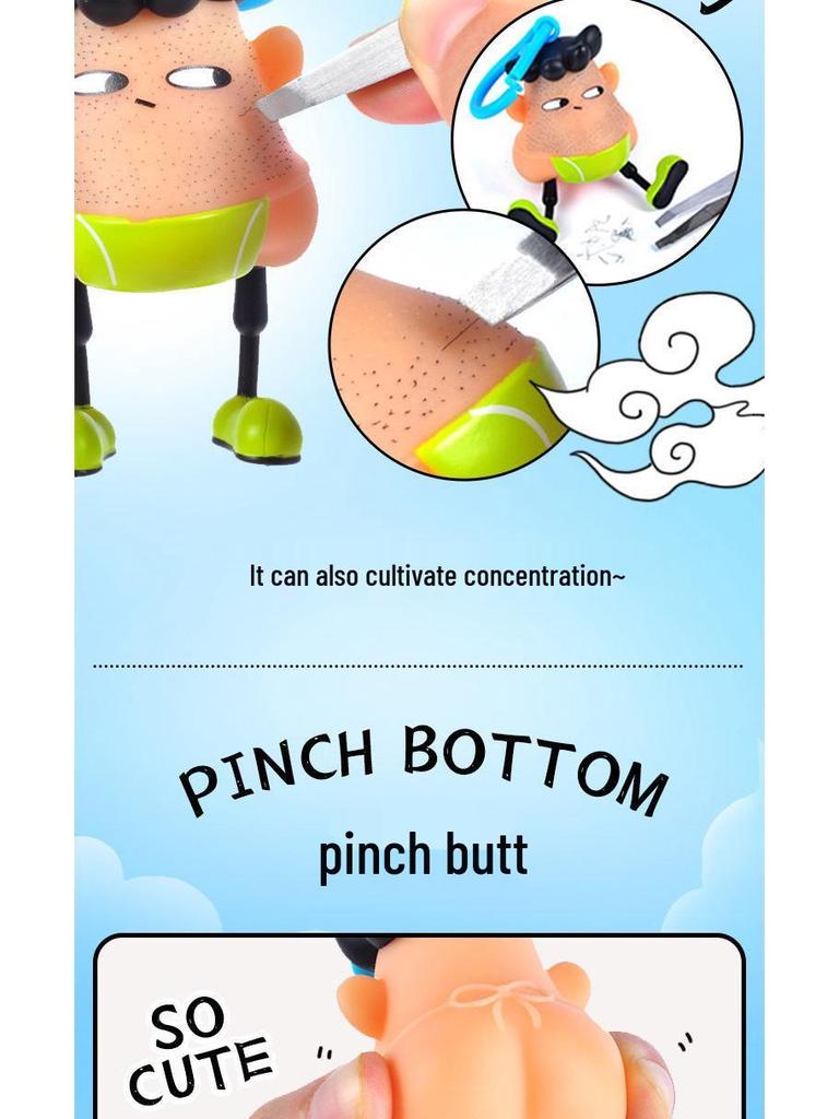 Creative Stress Relief Toy: Blackhead & Beard Plucking Keychain Pendant.