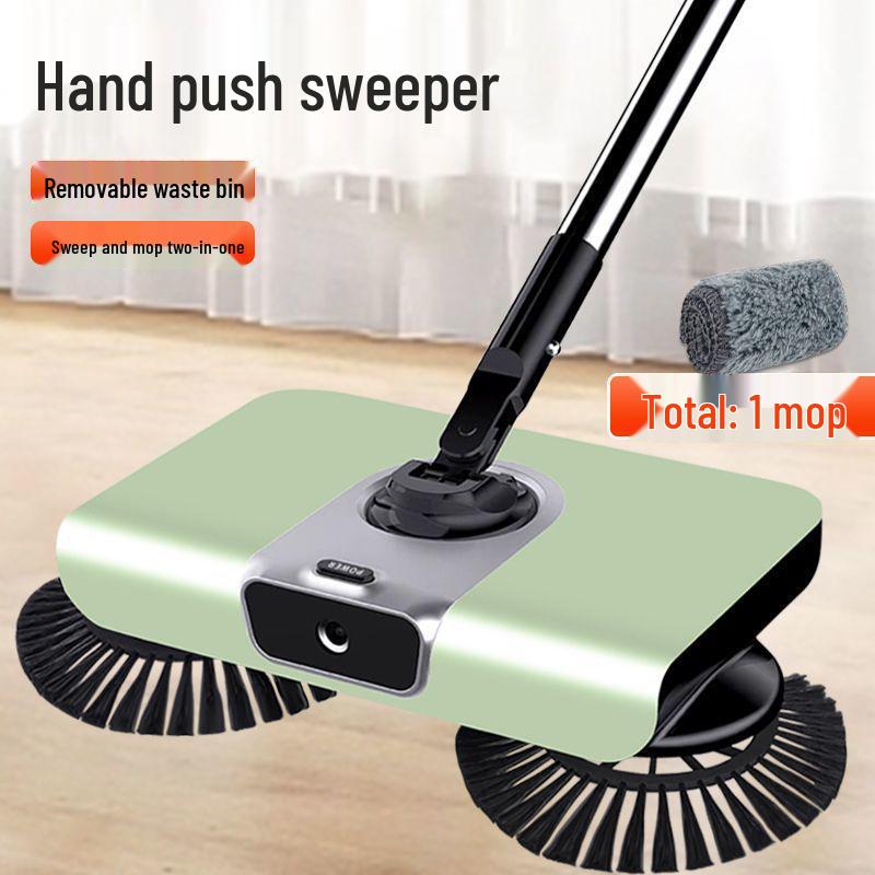 Tlačná zametací stroj: Sada smetáku, lopatky, mopu a stěrky s integrovaným robotem