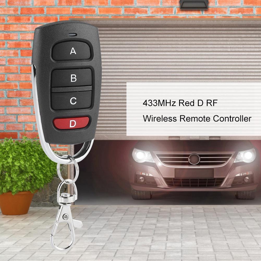 433MHz Red D Four Buttons RF Wireless Transmitter Learning Code Remote Controller