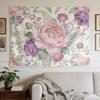 Romantic Cottagecore Boho Floral Tapestry Wall Hanging Watercolor Peony Rose Decoration for Living Room Bedroom Accent Art