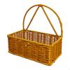 Cesta de Armazenamento Decorativa Feita de Rattan Sintético com Alça, Pendurada Feita à Mão para A