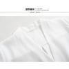 Women Solid White V Neck Short Sleeve Loose Casual Office Blouse