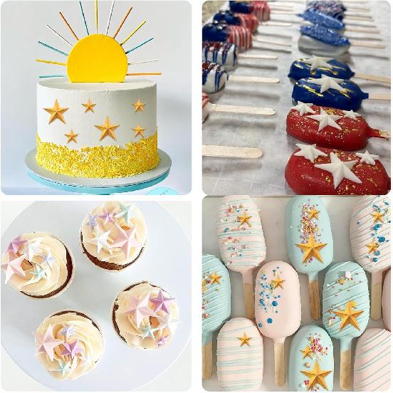 Star Fondant Silicone Molds, 3D Five-Pointed Star Shaped Chocolate Molds, Cake Decorating Baking Molds for Cupcake Topper Candy Gum Cookie Jelly