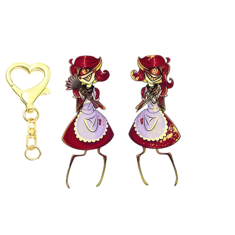 6Cm Double Sided Printed Acrylic Keychain for Hazbin Hotel Vaggie Angel Dust Alastor Character keychain gift backpack pendant