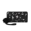 Embroidery wallet summer new fashion simple women's clutch bag hairball wallet card bag one piece