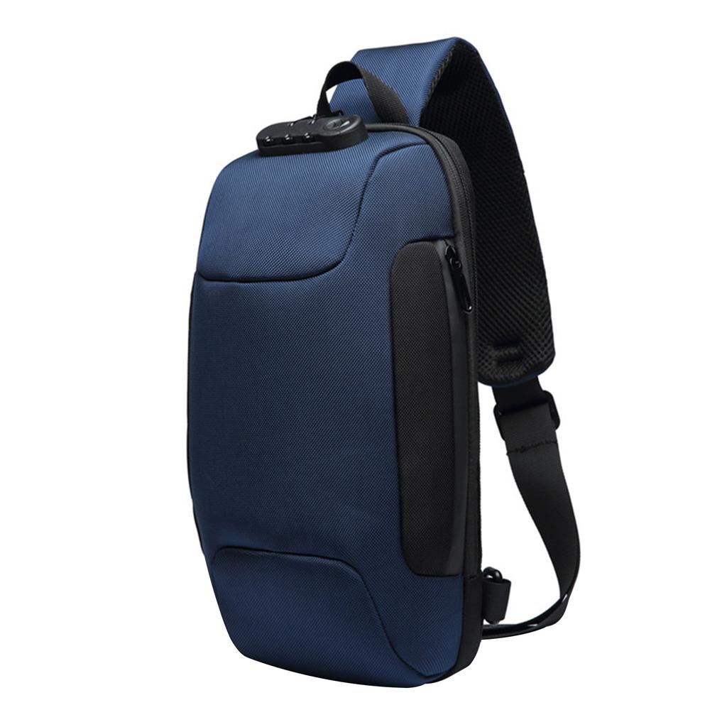 Anti Theft Sling Bag Travel Crossbody Sling Ryggsekk Brystvesker med USB-ladeport Dagsekk