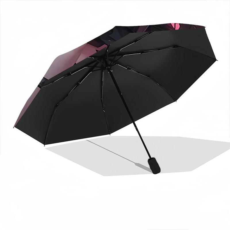 1pc Gothic Devil Girl Design Automatic Opening/Closing Umbrella with Cross Pendant, Portable Folding Design, Outdoor for Fans, Travelers, Daily U