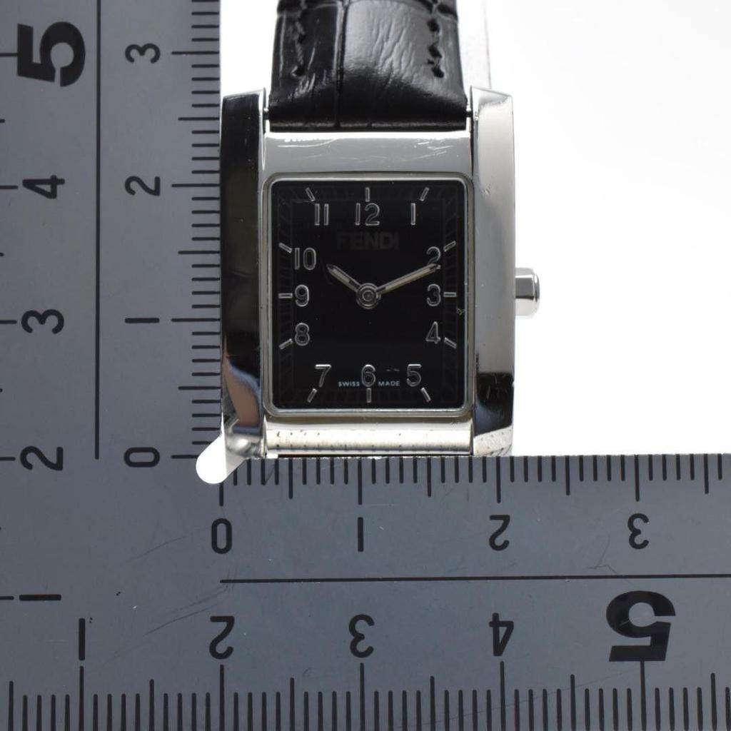 Used Good Condition FENDI Women's Watch Square Black Dial