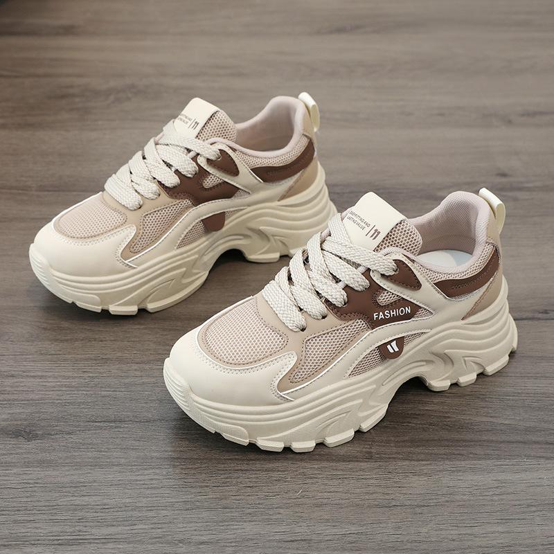 New spring and summer dad shoes platform heightening breathable mesh shoes