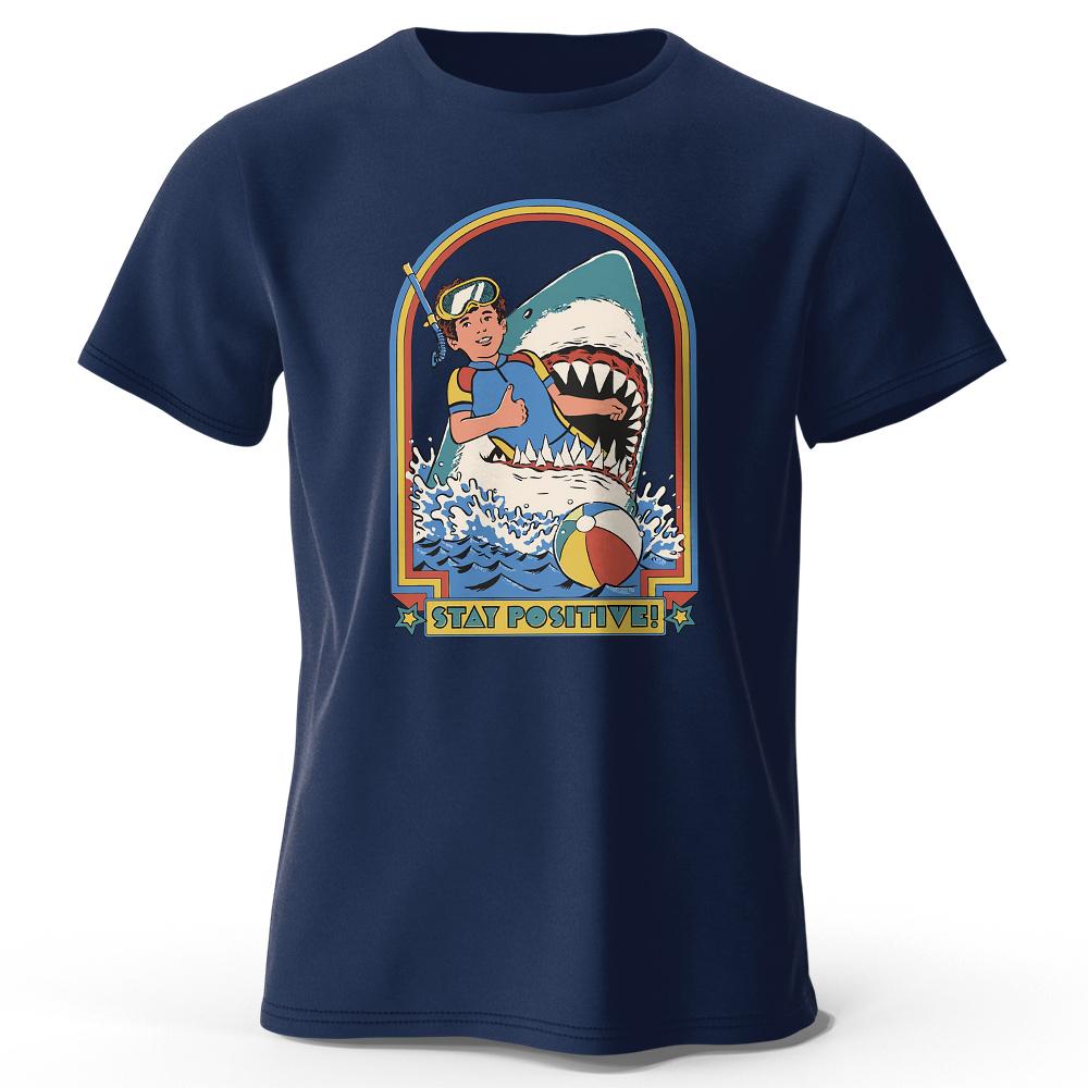 

Хлопковая мужская футболка Stay Positive Printed из 100% хлопка, классическая винтажная, забавная, для мужчин и женщин, спортивная одежда, топы, футболки XXXL тёмно-синий