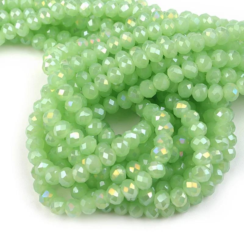 4 6 8 mm Rondell Kristallpärlor Fasetterade Porslinsglas Pärlor Lösa Avståndspärlor för Smyckestillverkning Handarbete Armband Halsband