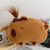 Cute Capybara Plush Pencil Case Large Capacity Spiky Hair Zipper Pen Pouch For Teens Students School Travel Makeup Storage Bag