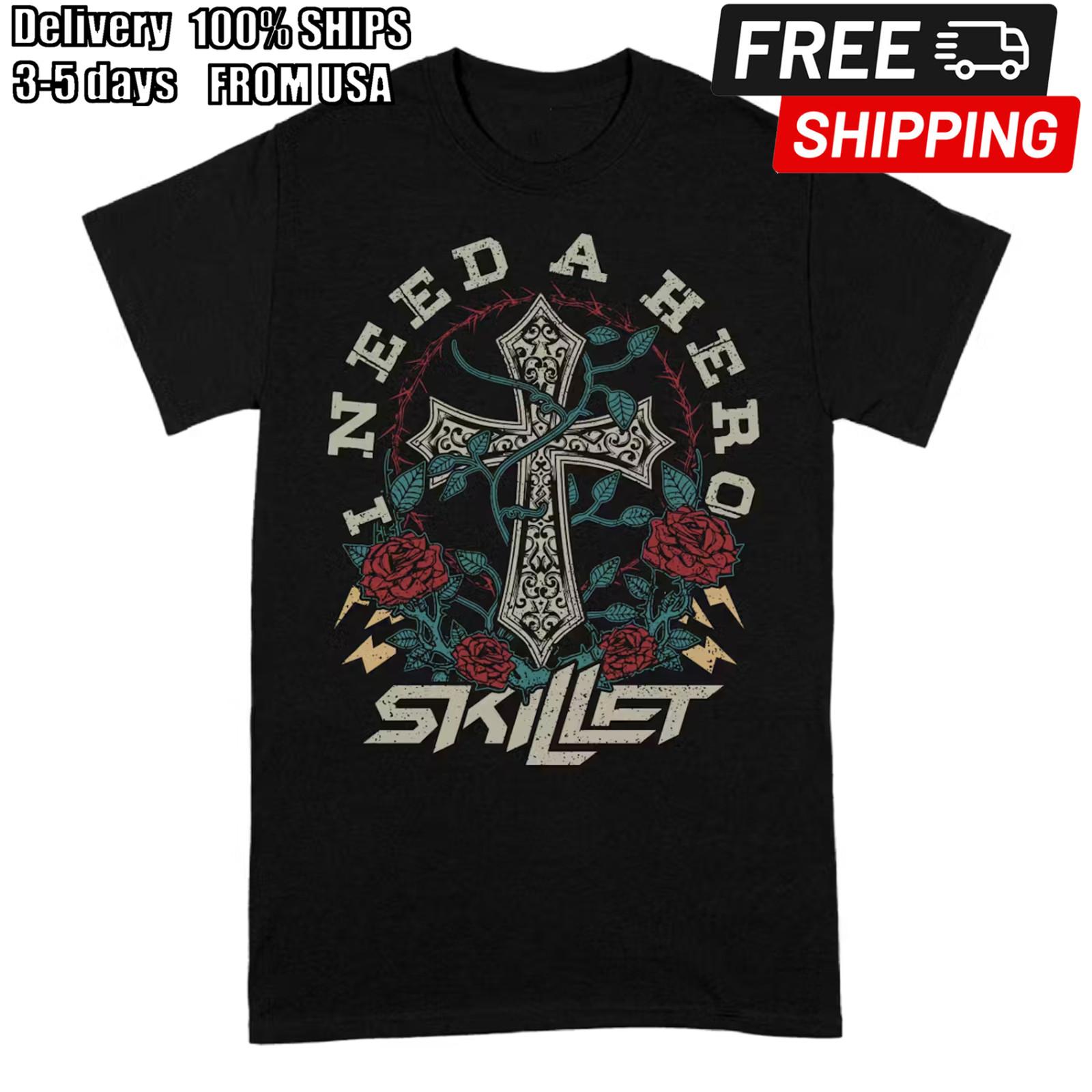 Vintage Hero Song Skillet Band Black Size S-4XL Shirt Gift For Family PP204 XL