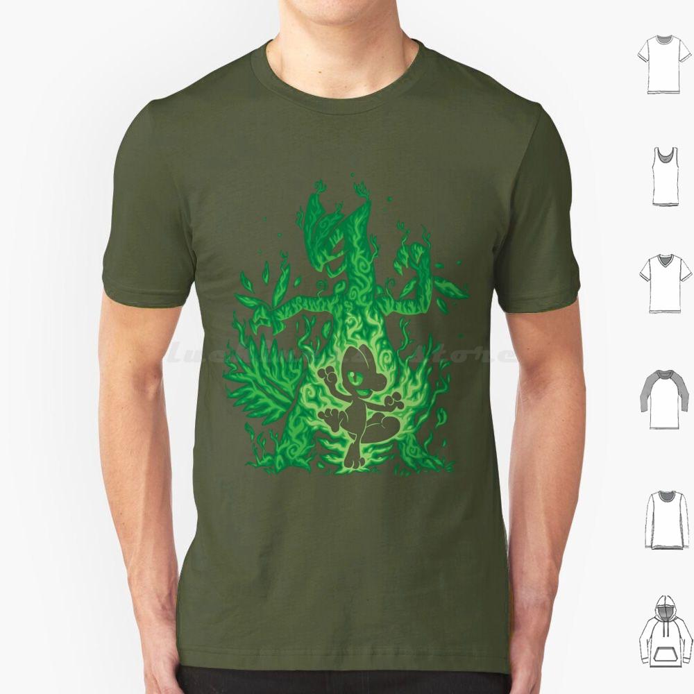 Silhouette : Grass Lizard Evolution T Shirt Big Size 100% Cotton Silhouette Evolution Generation 3 Pókèmón P ? K ? Chü Tr ? ? ?