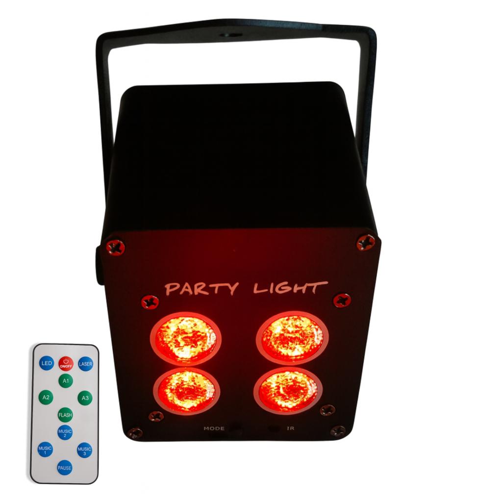 Light4Me Accu Par 4X3W Reflektor Akumulatorowy 3600 Mah Czarny Efekt Świetlny Rgb Led Pilot Bezprzewodowy