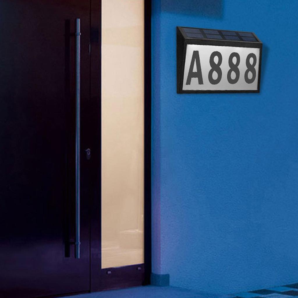 Solar Powered Address Sign Outdoor Waterproof LED Address Sign Lamp Solar House Number Light Outdoor Address Number