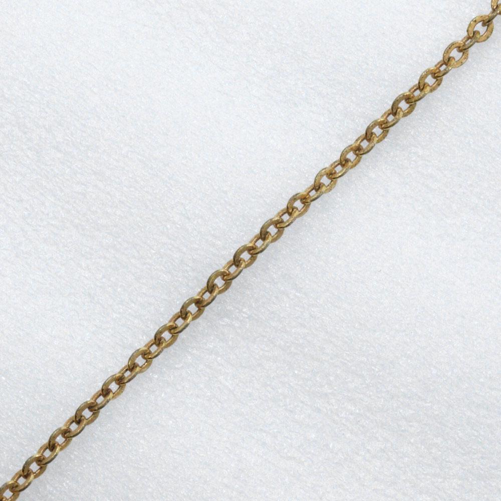 Dior Logo heart Necklace Plated Gold/Rhinestone heart 6.1g Women Used