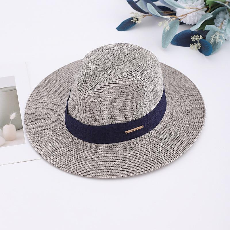 Panama Straw Hat Women's Summer Top Hat Versatile Jazz Hat Adjustable Sun Hat for Shopping Sun Hat
