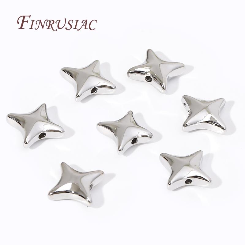 9mm 18K Gold Plated Stern Perlen Abstandshalter Perlen DIY Zubehör, Trenner Für Perlen, Schmuckherstellung Zubehör