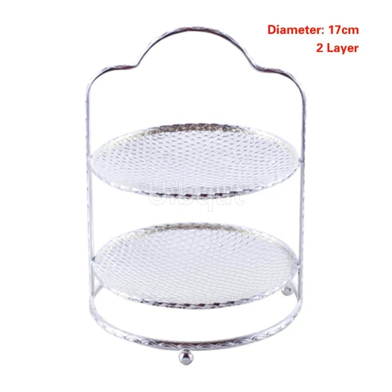 Creative pattern three layer Mini snack rack Fruit plate KTV bar restaurant tableware Cake rack Snack plate Water cube cake rack